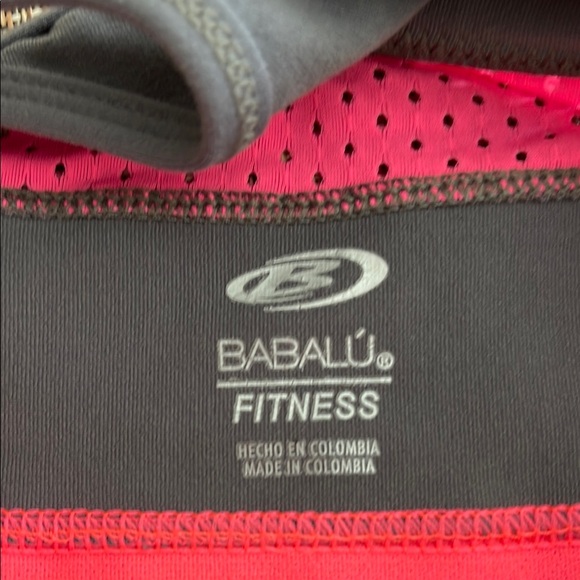 Babalu Pink and Gray High Neck Sports Bra One Size Small Medium - Picture 5 of 6